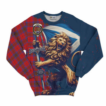 Tartan Vibes Clothing Leslie Tartan Family Crest Sweatshirt with Scottish Majestic Lion
