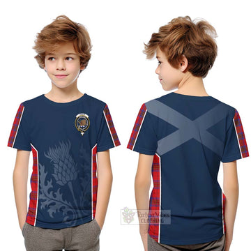 Tartan Vibes Clothing Leslie Tartan Kid T-Shirt with Family Crest and Scottish Thistle Vibes Sport Style