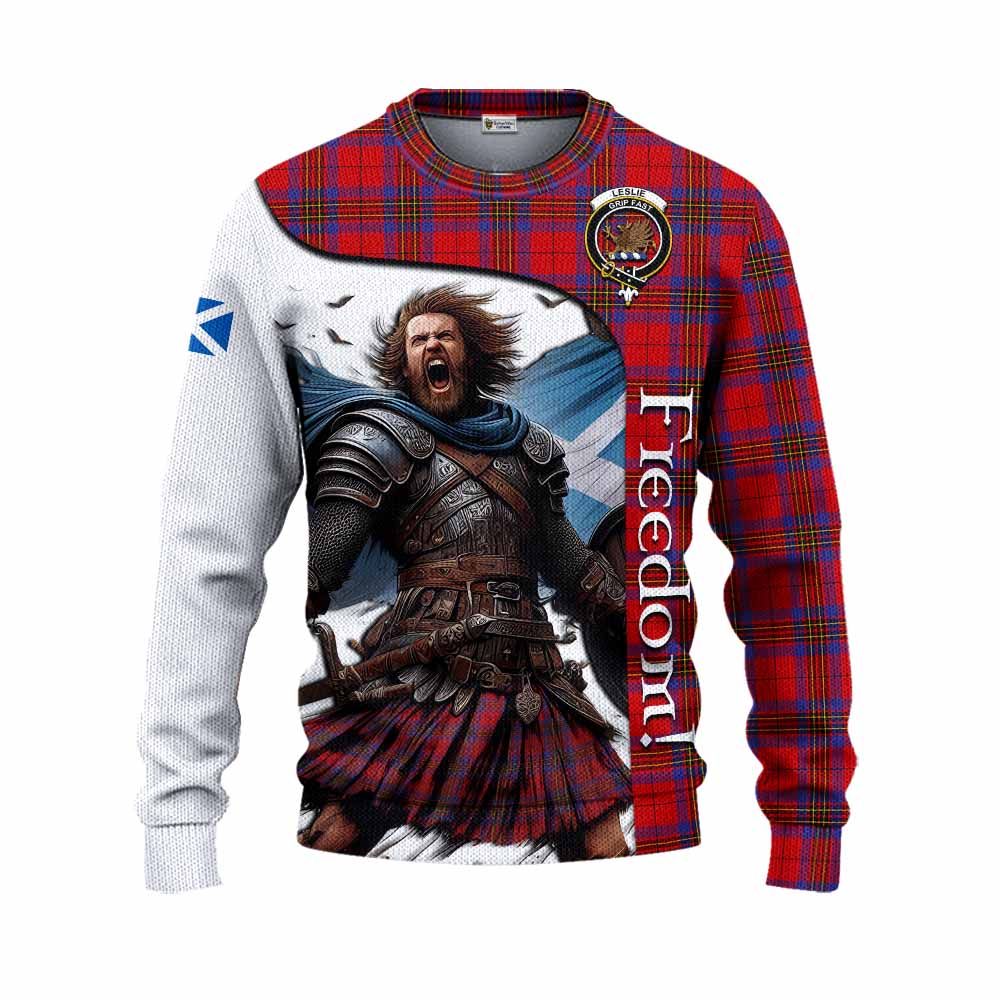 Tartan Vibes Clothing Leslie Crest Tartan Knitted Sweater Inspired by the Freedom of Scottish Warrior