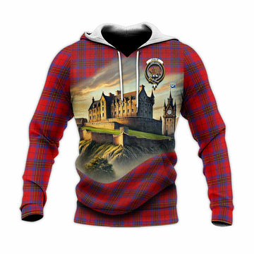 Leslie Tartan Family Crest Knitted Hoodie with Scottish Ancient Castle Style