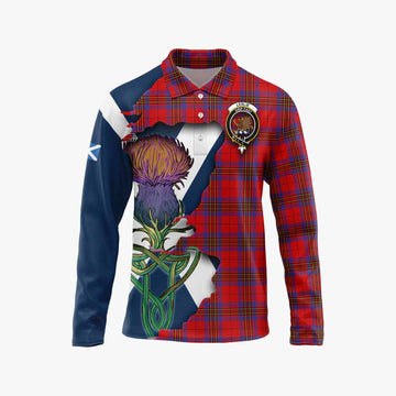 Tartan Vibes Clothing Leslie Tartan Family Crest Long Sleeve Polo Shirt Scottish Thistle Celtic Inspired