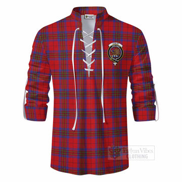 Tartan Vibes Clothing Leslie Tartan Ghillie Kilt Shirt with Family Crest DNA In Me Style