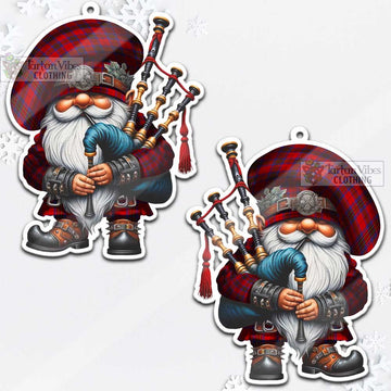 Leslie Tartan Bagpiper Gnome Christmas Ornament