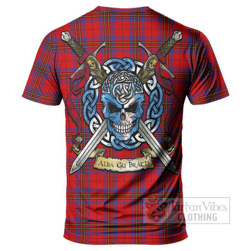 Tartan Vibes Clothing Leslie Tartan T-Shirt with Family Crest Celtic Skull Style