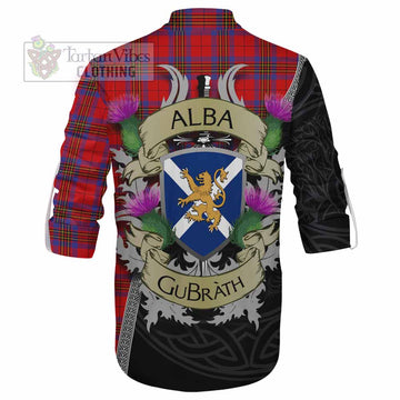 Tartan Vibes Clothing Leslie Tartan Family Crest Ghillie Kilt Shirt Lion Rampant Royal Thistle Shield Celtic Inspired