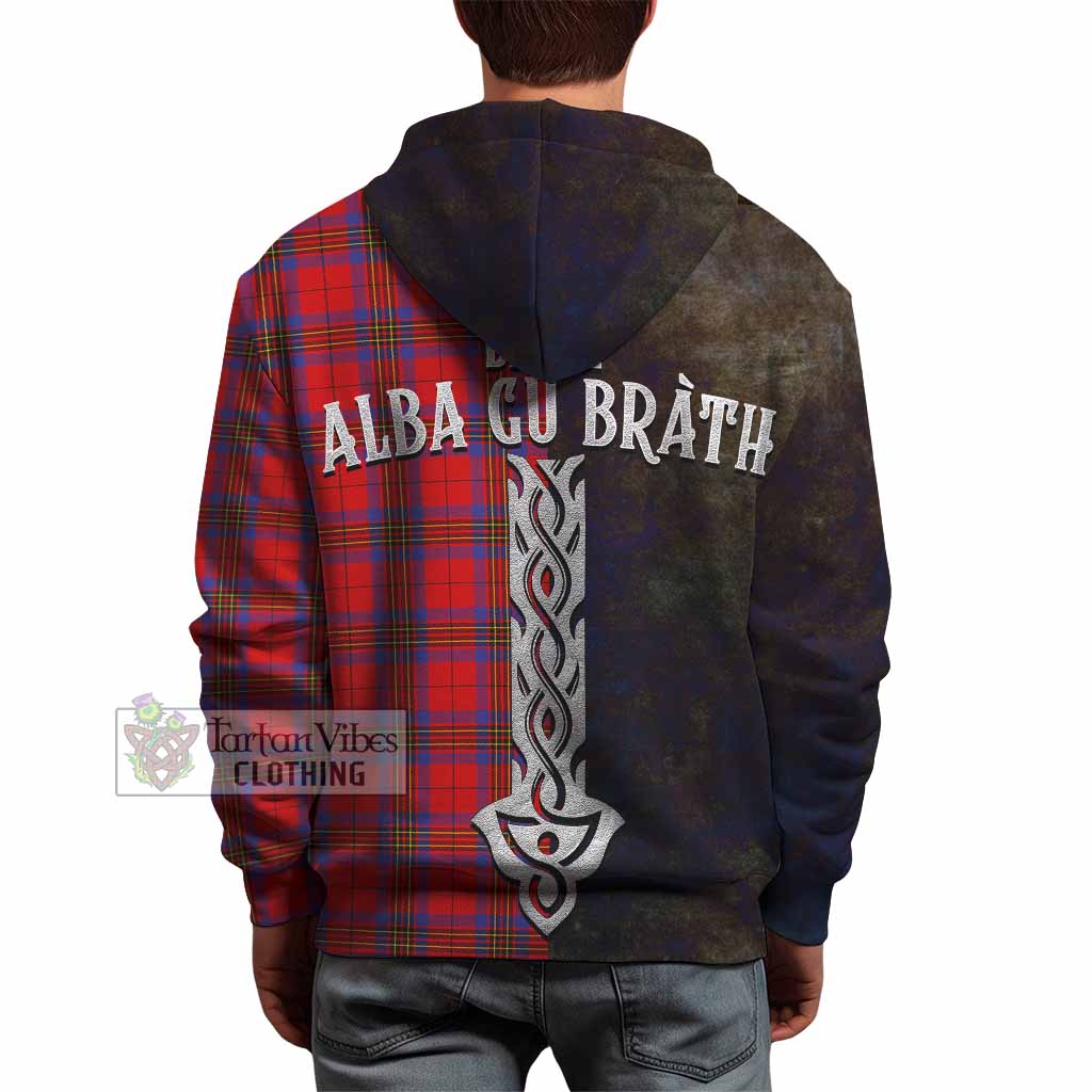 Tartan Vibes Clothing Leslie Tartan Family Crest Hoodie Alba Gu Brath Be Brave Lion Ancient Style