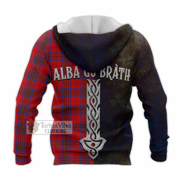 Leslie Tartan Family Crest Knitted Hoodie Alba Gu Brath Be Brave Lion Ancient Style