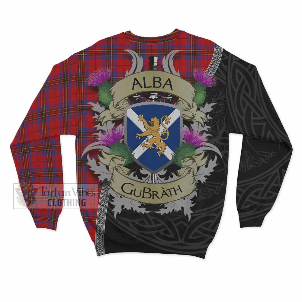 Tartan Vibes Clothing Leslie Tartan Family Crest Sweatshirt Lion Rampant Royal Thistle Shield Celtic Inspired