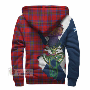 Leslie Tartan Family Crest Sherpa Hoodie Scottish Thistle Celtic Inspired