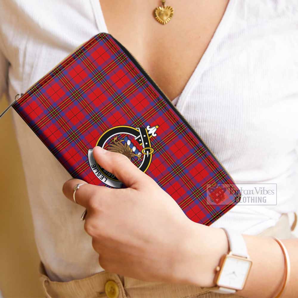 Tartan Vibes Clothing Leslie Tartan Women's Leather Wallet with Family Crest
