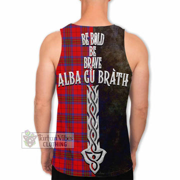 Leslie Tartan Family Crest Men's Tank Top Alba Gu Brath Be Brave Lion Ancient Style