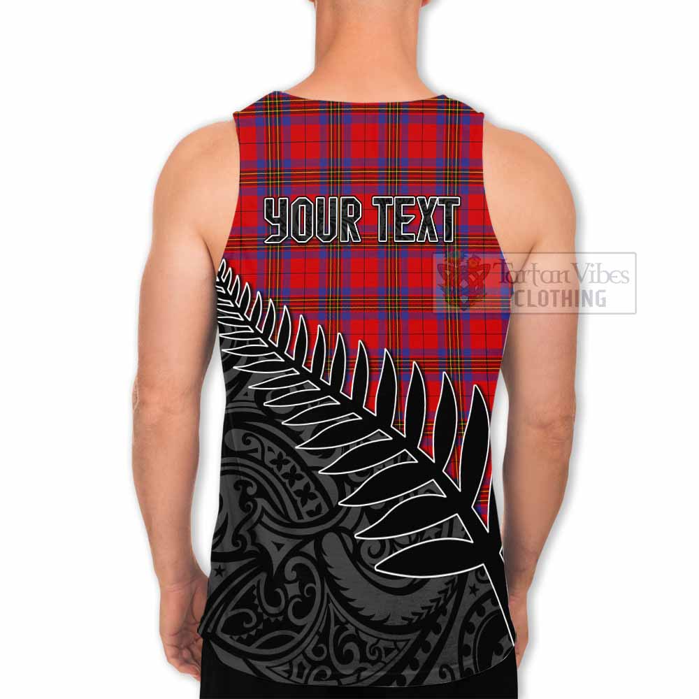Tartan Vibes Clothing Leslie Crest Tartan Men's Tank Top with New Zealand Silver Fern Half Style