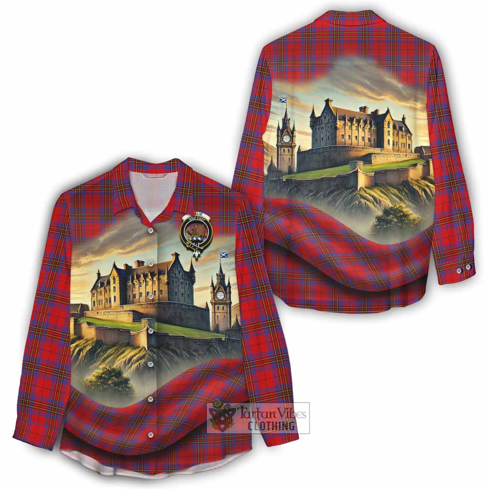 Tartan Vibes Clothing Leslie Tartan Family Crest Women's Casual Shirt with Scottish Ancient Castle Style
