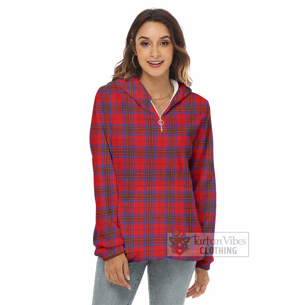 Tartan Vibes Clothing Leslie Tartan Women's Borg  Half Zip Fleece Hoodie