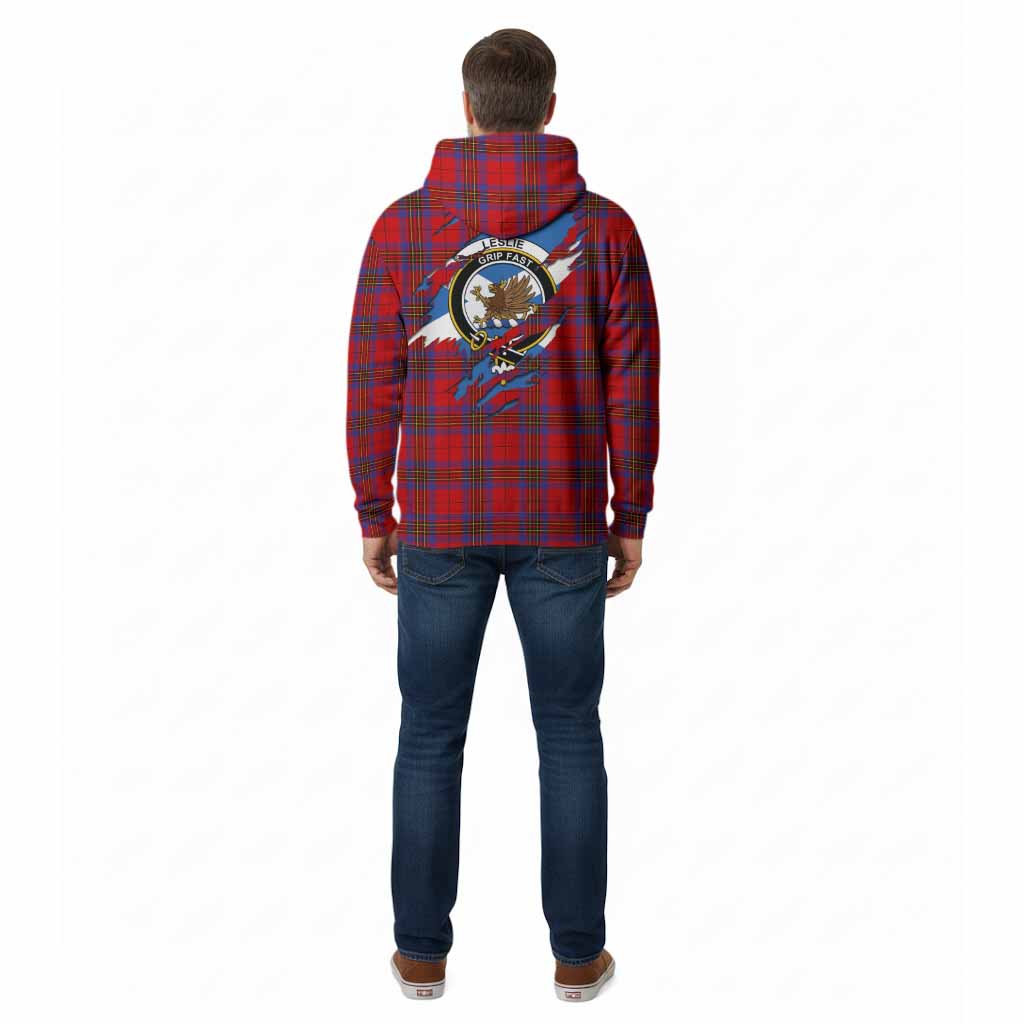 Leslie Clan Crest In Me Tartan Cotton Hoodie Scotland Flag Style