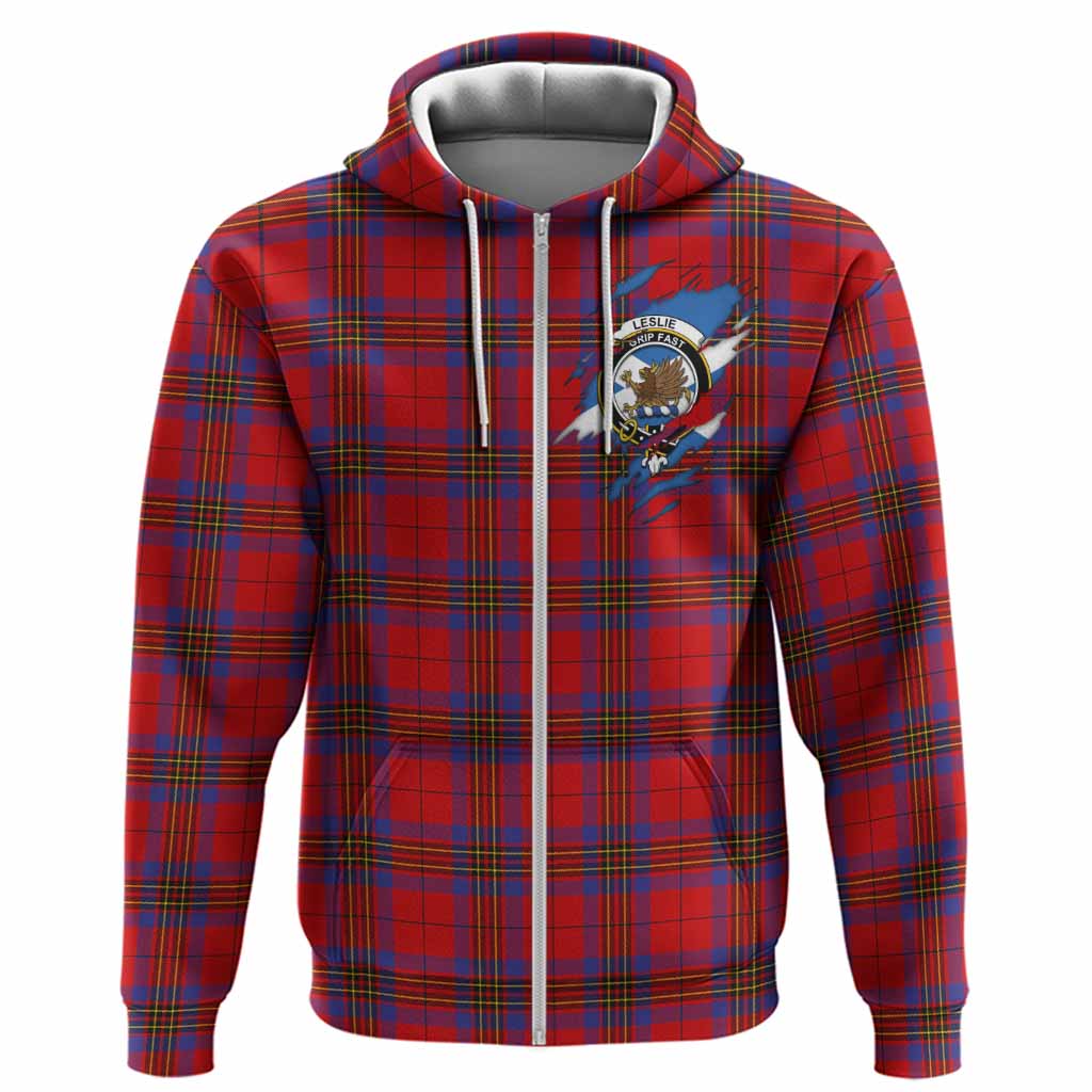 Leslie Clan Crest In Me Tartan Hoodie Scotland Flag Style