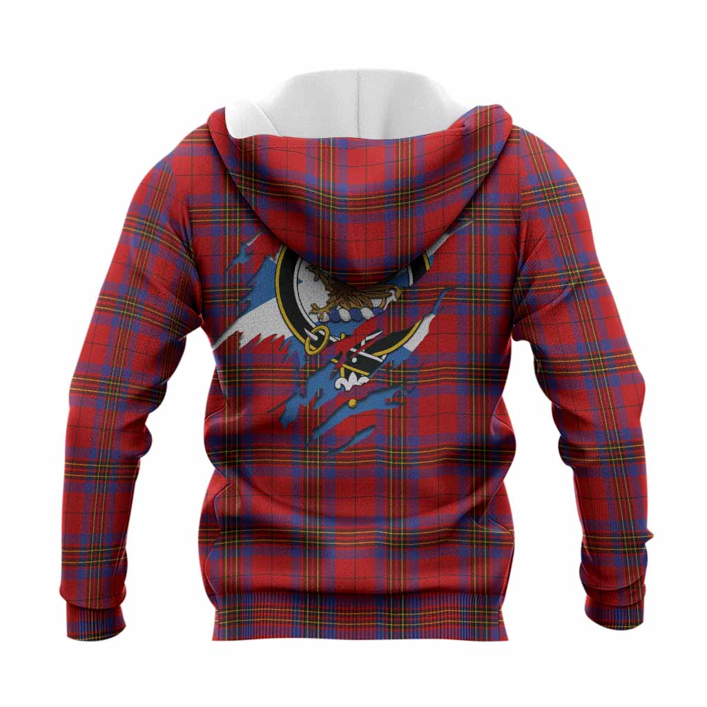 Leslie Clan Crest In Me Tartan Knitted Hoodie Scotland Flag Style