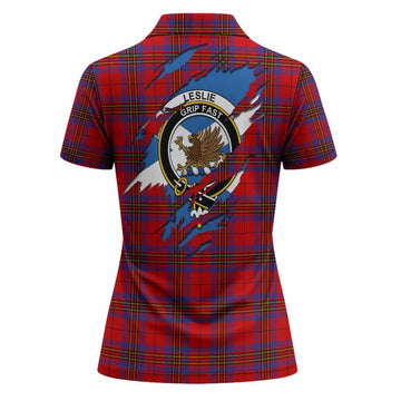 Leslie Clan Crest In Me Tartan Women Polo Shirt Scotland Flag Style