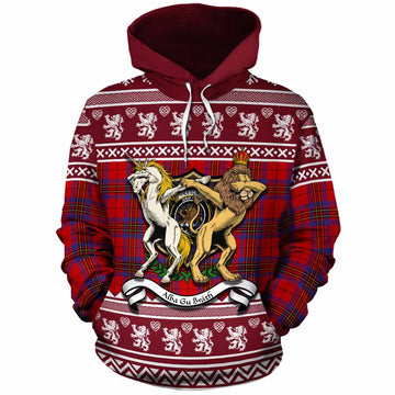 Leslie Clan Tartan Crest Christmas Cotton Hoodie Coat of Arms Funny Style