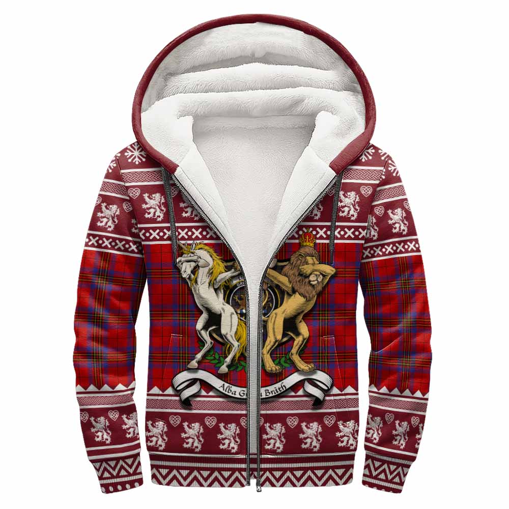 Leslie Clan Tartan Crest Christmas Fleece Hoodie Coat of Arms Funny Style - Tartan Vibes Clothing