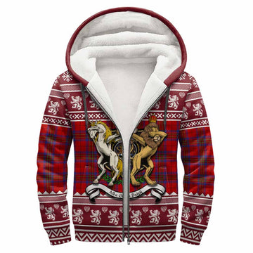 Leslie Clan Tartan Crest Christmas Fleece Hoodie Coat of Arms Funny Style