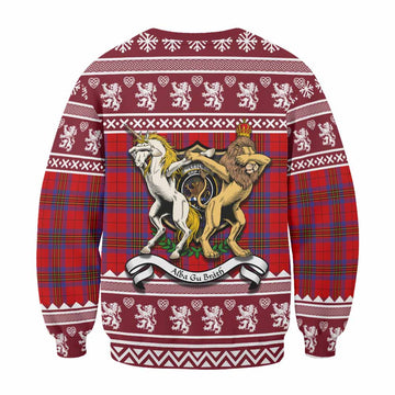 Leslie Clan Tartan Crest Christmas Sweatshirt Coat of Arms Funny Style