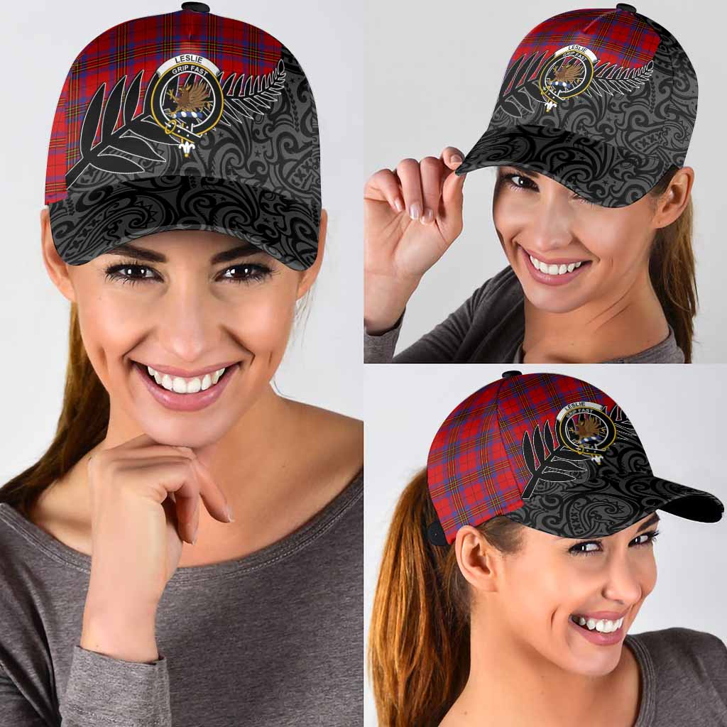 Leslie Crest Tartan Classic Cap with New Zealand Silver Fern Half Style