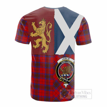 Leslie Crest Tartan Cotton T-shirt with Lion Rampant Saltire Style