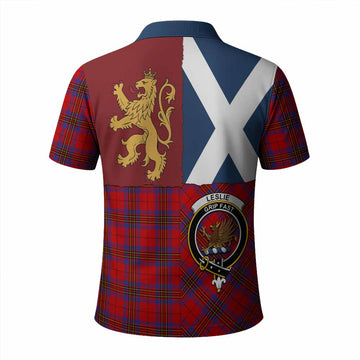 Leslie Crest Tartan Polo Shirt with Lion Rampant Saltire Style