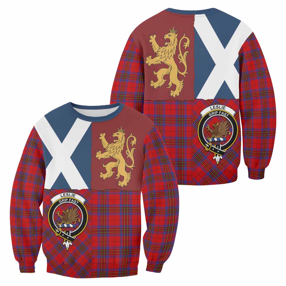 Leslie Crest Tartan Sweatshirt with Lion Rampant Saltire Style