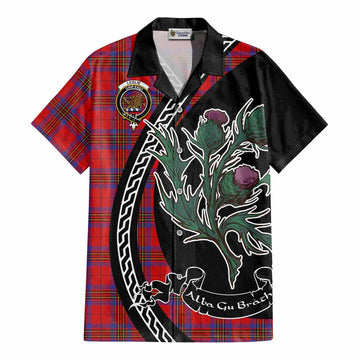 Leslie Family Crest Tartan Cotton Hawaiian Shirt Alba Thistle Inspired - Tartan Vibes Clothing
