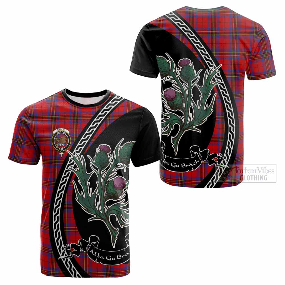 Leslie Family Crest Tartan Cotton T-shirt Alba Thistle Inspired - Tartan Vibes Clothing
