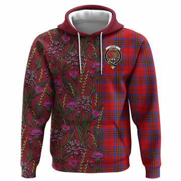 Leslie Family Crest Tartan Hoodie Scottish Thistle Flower Pattern Half Style - Tartan Vibes Clothing