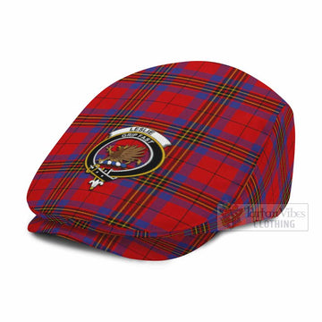 Leslie Family Crest Tartan Jeff Cap, Tartan Flat Cap