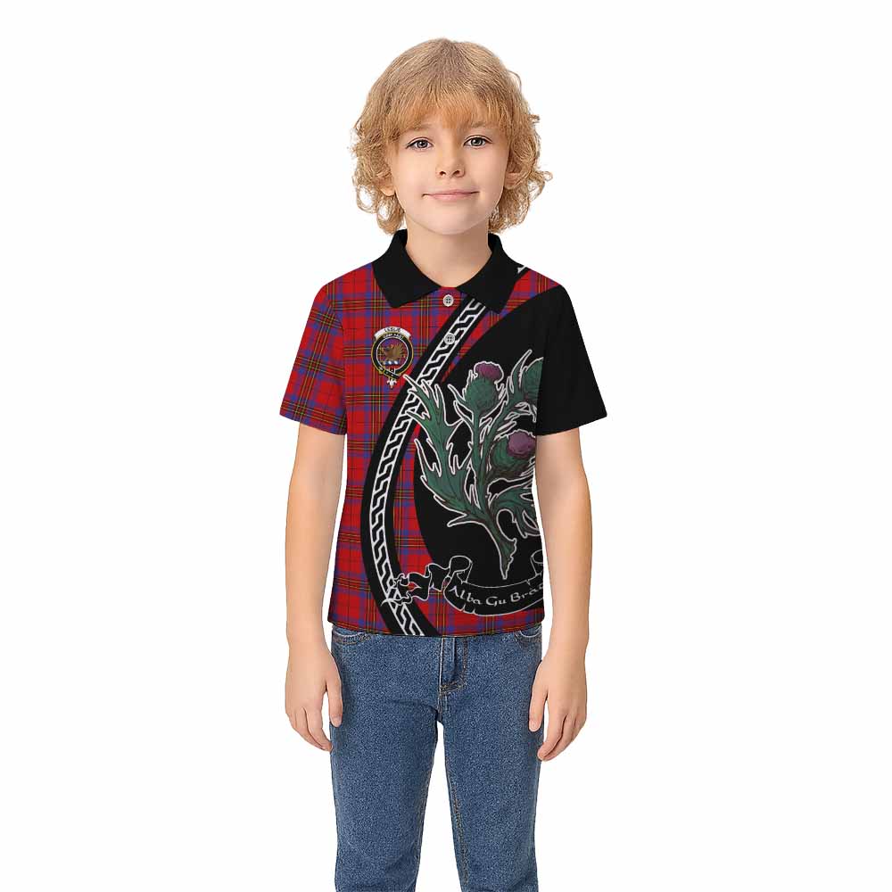 Leslie Family Crest Tartan Kid Polo Shirt Alba Thistle Inspired - Tartan Vibes Clothing