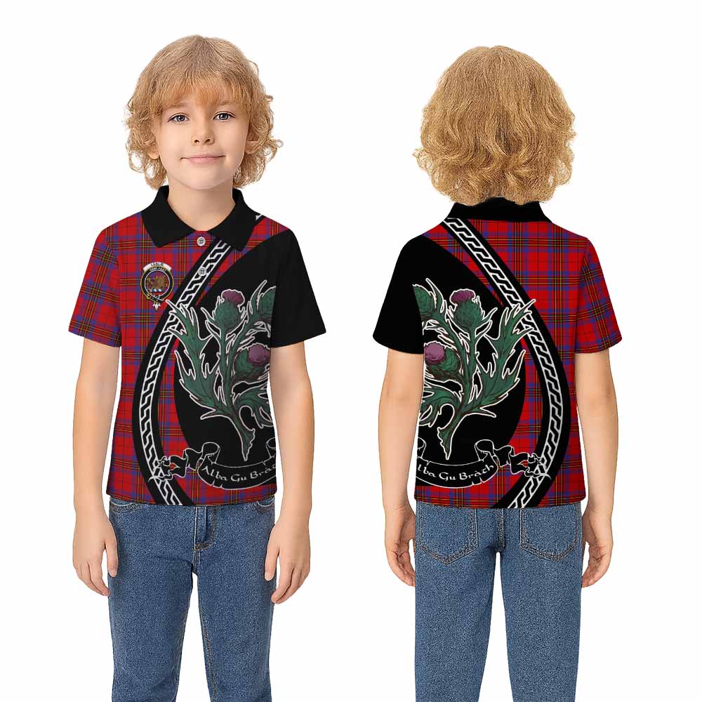 Leslie Family Crest Tartan Kid Polo Shirt Alba Thistle Inspired - Tartan Vibes Clothing