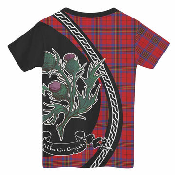 Leslie Family Crest Tartan Kid T-shirt Alba Thistle Inspired