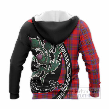 Leslie Family Crest Tartan Knitted Hoodie Alba Thistle Inspired