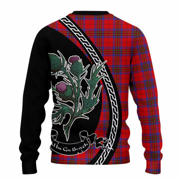 Leslie Family Crest Tartan Knitted Sweater Alba Thistle Inspired
