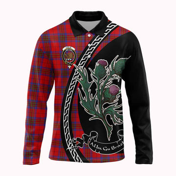 Leslie Family Crest Tartan Long Sleeve Polo Shirt Alba Thistle Inspired - Tartan Vibes Clothing