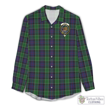 Leslie Hunting Tartan Womens Casual Shirt with Family Crest