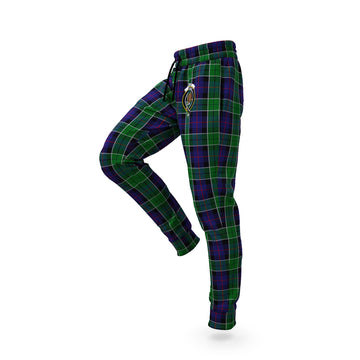 Leslie Hunting Tartan Joggers Pants with Family Crest