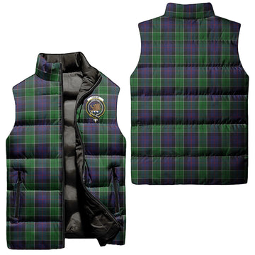 Leslie Hunting Tartan Sleeveless Puffer Jacket with Family Crest