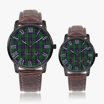 Leslie Hunting Tartan Personalized Your Text Leather Trap Quartz Watch