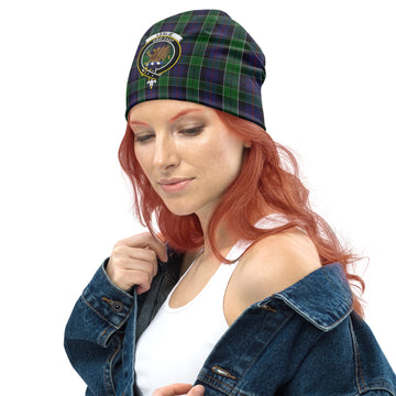 Leslie Hunting Tartan Beanies Hat with Family Crest