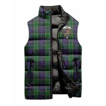 Leslie Hunting Tartan Sleeveless Puffer Jacket with Family Crest