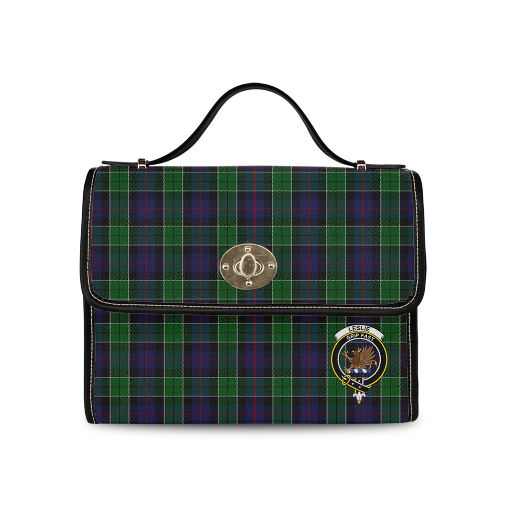 leslie-hunting-tartan-leather-strap-waterproof-canvas-bag-with-family-crest