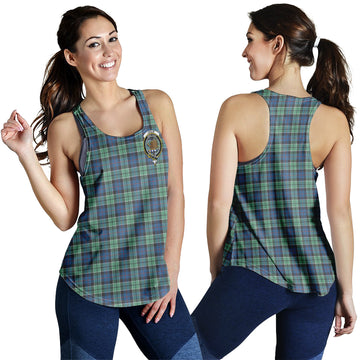 Leslie Hunting Ancient Tartan Women Racerback Tanks with Family Crest