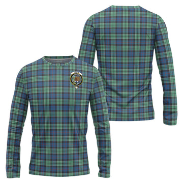 Leslie Hunting Ancient Tartan Long Sleeve T-Shirt with Family Crest