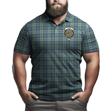 Leslie Hunting Ancient Tartan Men's Polo Shirt with Family Crest